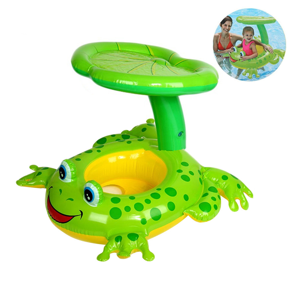 Baby Swimming Floater - Dziecięcy pływak z daszkiem przeciwsłonecznym, łódka