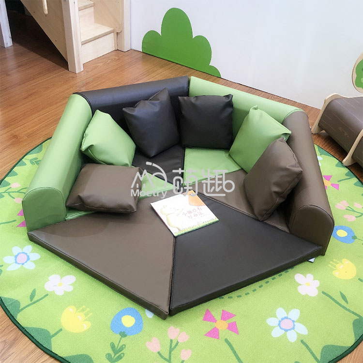 Play Mat - Moetry Naturalna Kolorowa Sześciokątna Miękka Mata